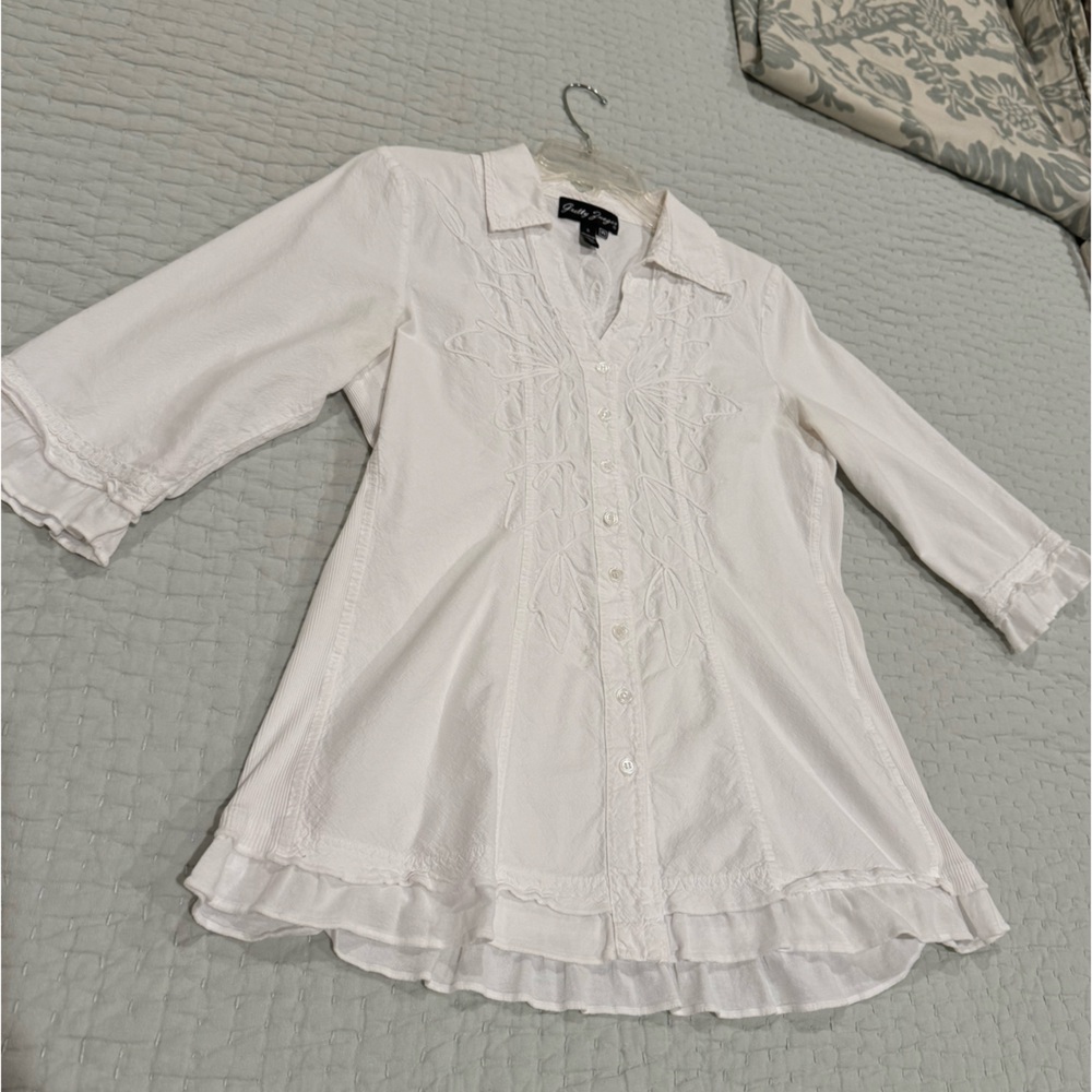 Gretty Zueger cotton top with embroidery size S